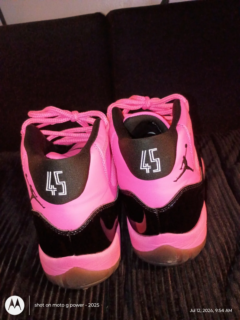 Pink and Black Low-Top Sneakers Jordan 11s
